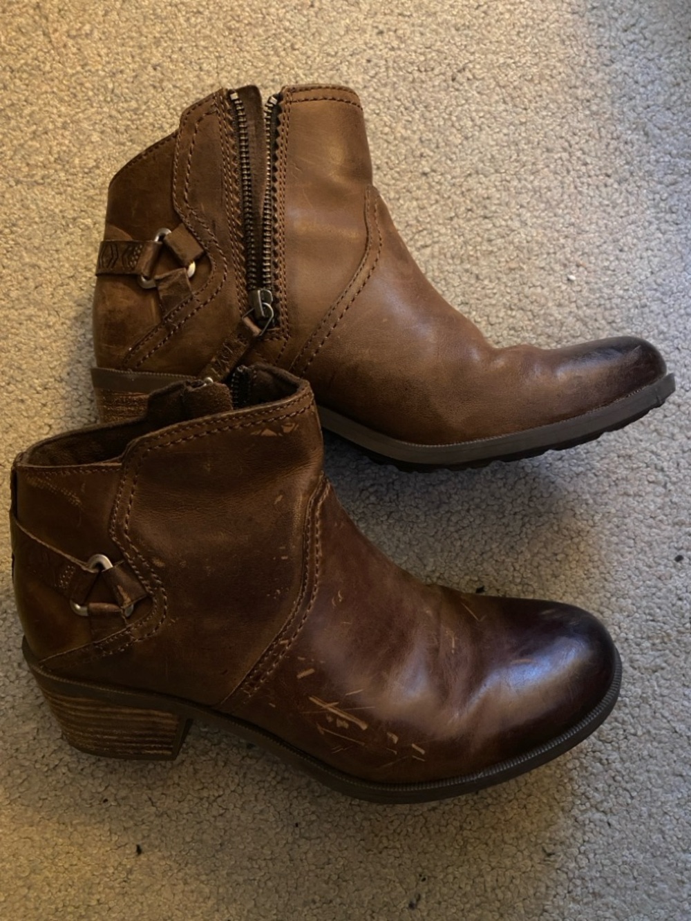 Teva “Foxy” Waterproof Leather Heeled Ankle Boots